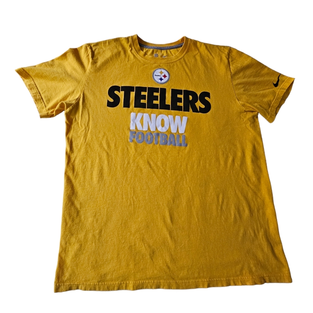 NIKE NFL TEAM APPAREL PITTSBURGH  STEELERS KNOWS FOOTBALL T-SHIRT MEN'S XL